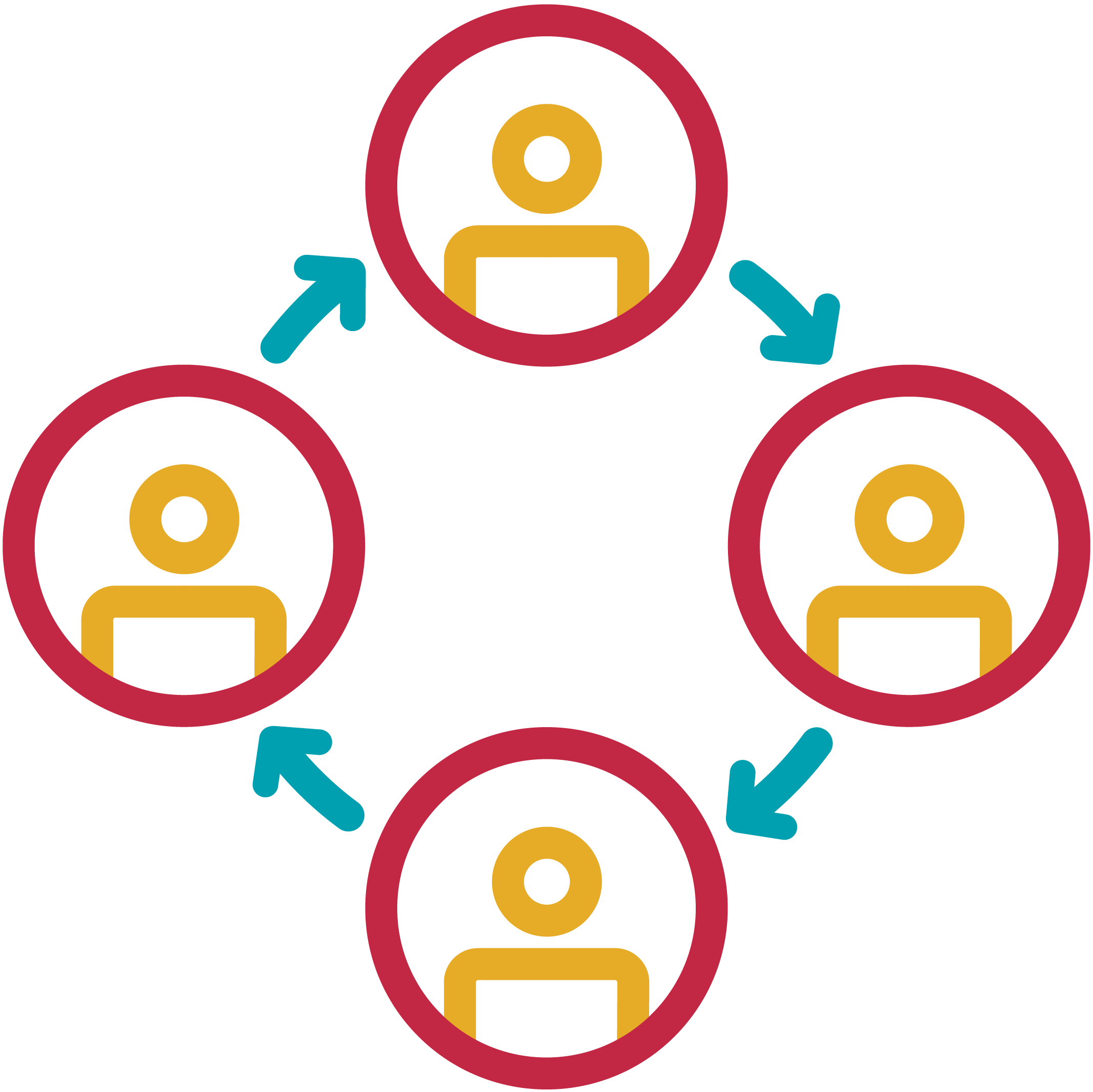 pictogramme de personnes qui forment un cercle